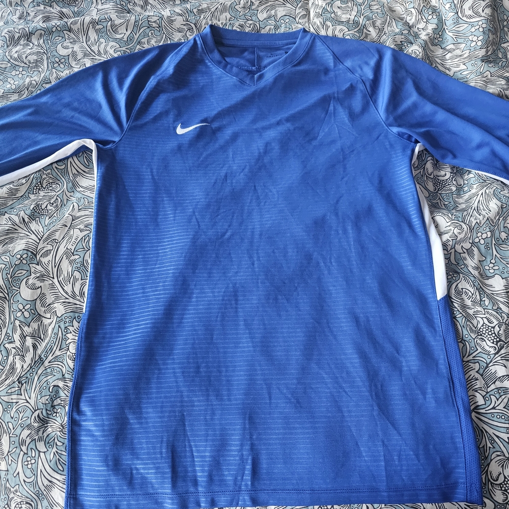 Nike Men’s Dri-FIT Long Sleeve Training Shirt - Royal Blue/White - Size M